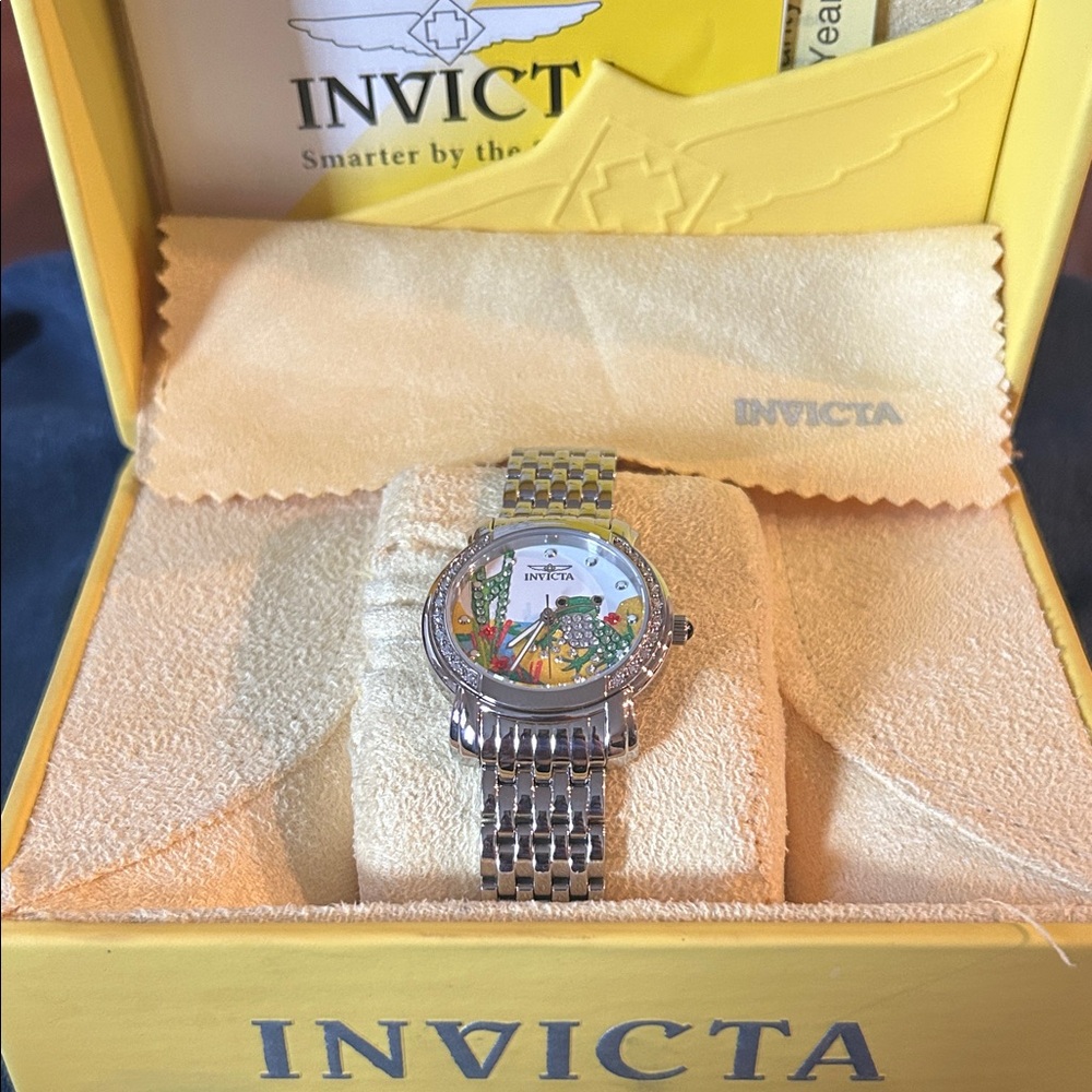 Invicta Silver Watch with Multicolor Dial